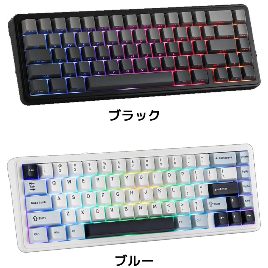 【正規品】EPOMAKER エポメーカー AULA F65 ワイヤレス ゲーミングキーボード メカニカル テンキーレス 65% ガスケット RGB ホットスワップ 黒 青 |  | 09