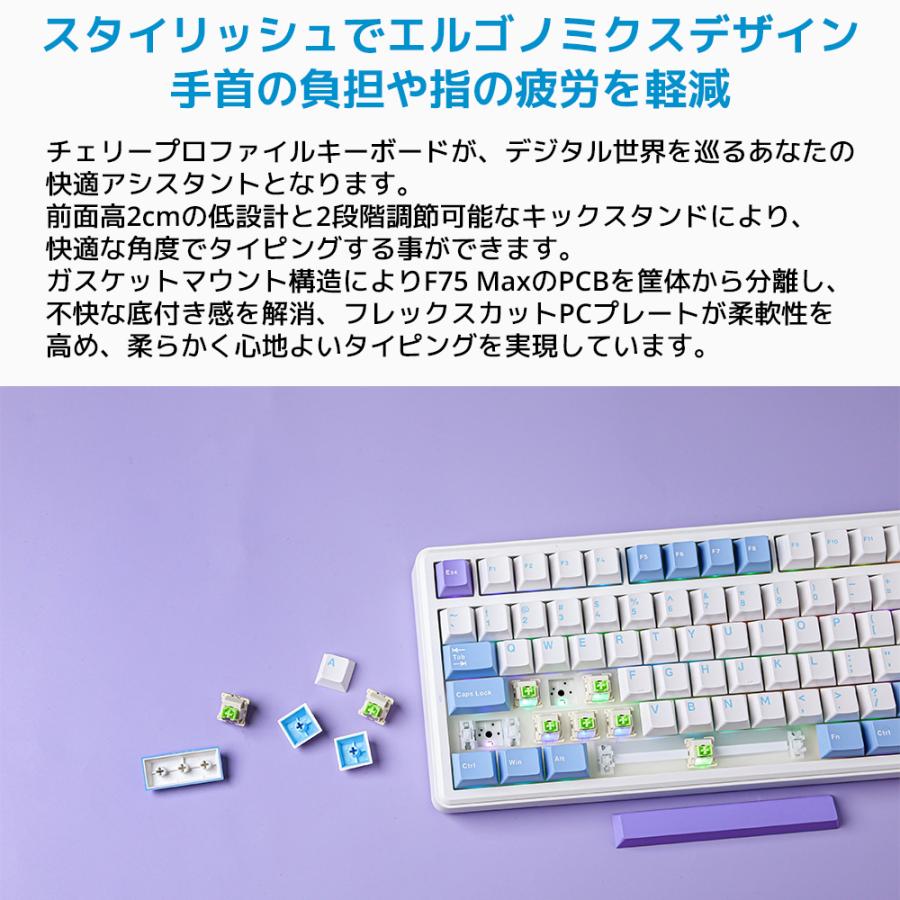 【新品/即納】EPOMAKER x AULA F75 MAX ゲーミングキーボード 液晶搭載 クリーミーな打鍵音 75% 英語配列 ガスケット ホットスワップ 無線 Bluetooth 有線 静音 |  | 09