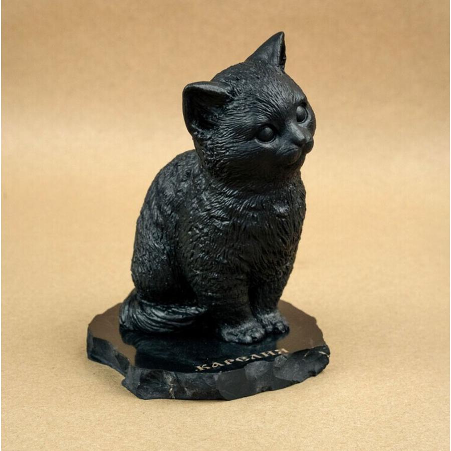 シュンガイト 子猫の置物 FIG06 置物 ロシア カレリア共和国産 フィギア インテリア 庭 部屋 玄関先 シュンガ石 水 ブレスレット さざれ石 電磁波 |  | 02