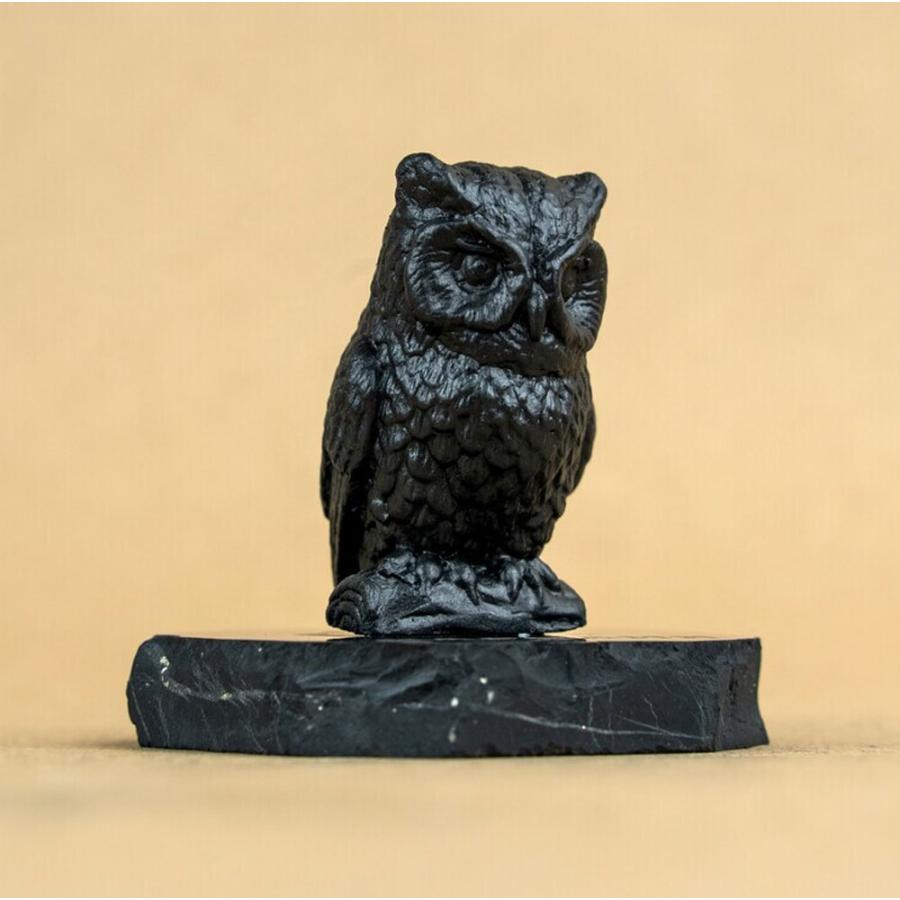 シュンガイト フクロウの置物 FIG16 置物 ふくろう ロシア カレリア共和国産 フィギア インテリア 庭 部屋 玄関先 シュンガ石 水 ブレスレット さざれ石 電磁波 |  | 03