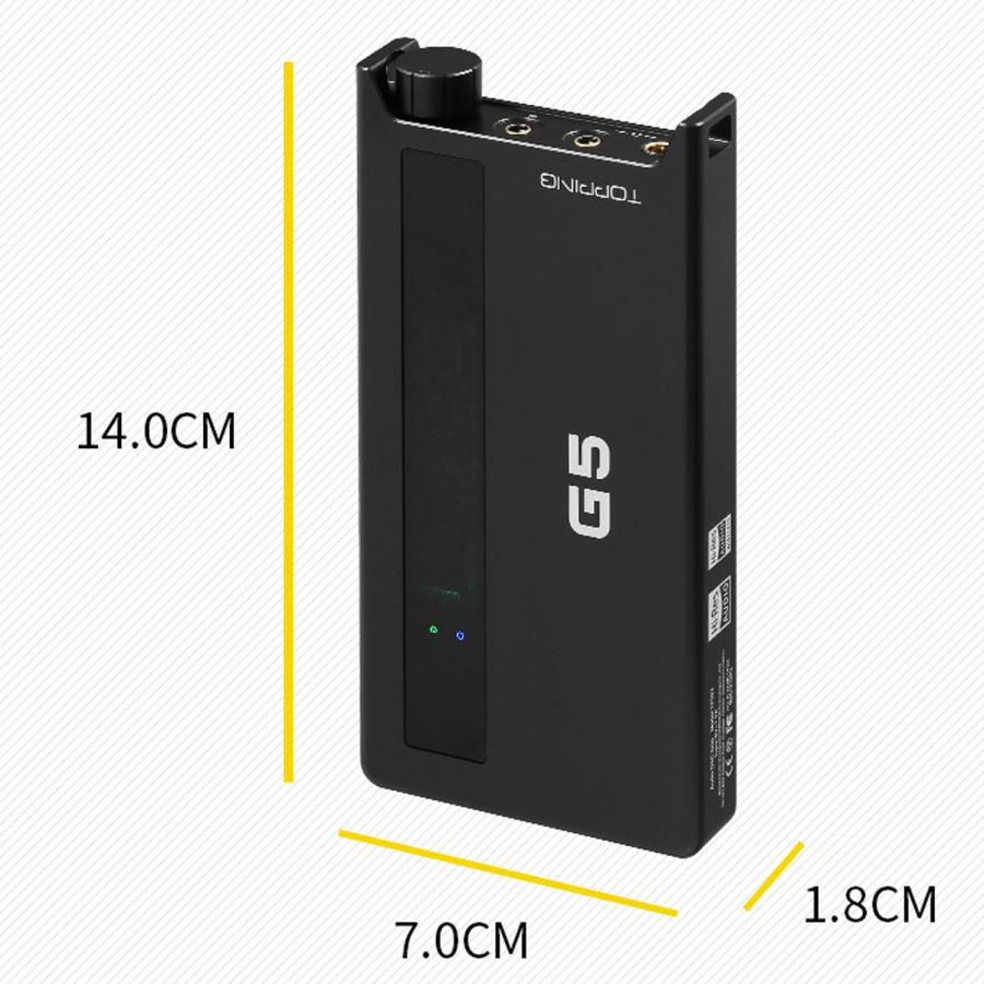 Topping G5 ポータブルヘッドホンアンプ DAC 内蔵 ポタアン