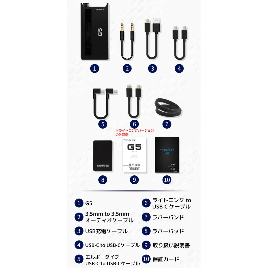 Topping G5 ポータブルヘッドホンアンプ DAC 内蔵 ポタアン