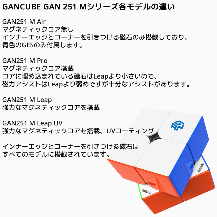 【3か月保証】GANCUBE GAN251M Pro 2x2 キューブ Frosted ステッカーレス 51mm 56g マグネット 磁気 ガンキューブ GAN 251 M Pro 競技用 磁石 スピード ミニ |  | 15