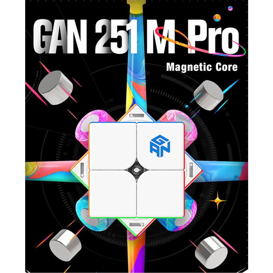 【3か月保証】GANCUBE GAN251M Pro 2x2 キューブ Frosted ステッカーレス 51mm 56g マグネット 磁気 ガンキューブ GAN 251 M Pro 競技用 磁石 スピード ミニ |  | 02