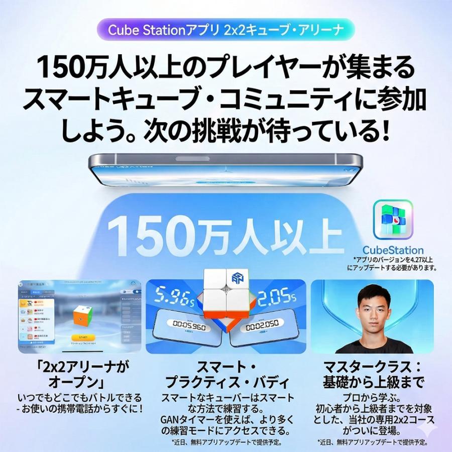 【3ヵ月保証】GANCUBE GAN251 ui UV 2x2 スマートキューブ スピードキューブ アプリ連動 磁石搭載 立体パズル 知育玩具 脳トレ プレゼント 誕生日 正規品 |  | 05
