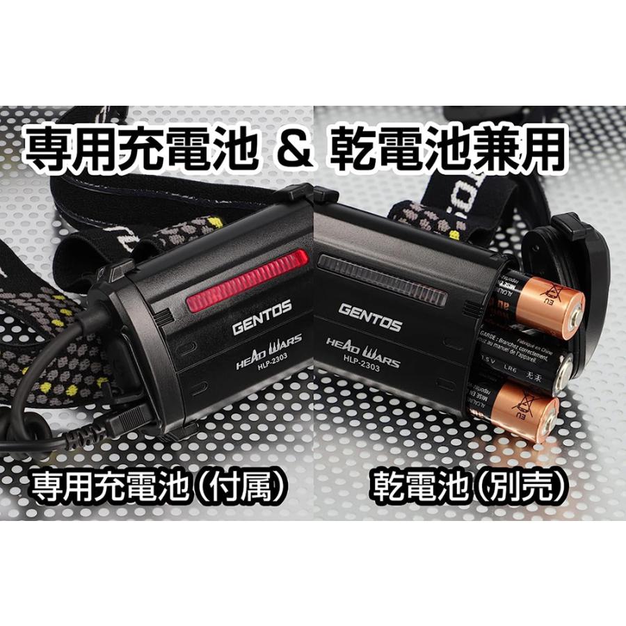 GENTOS（ジェントス） LED ヘッドライト HLP-2303 充電式 600ルーメン