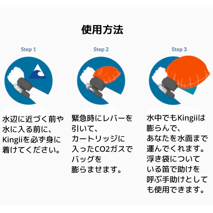 Kingii リストバンド型浮き袋 キンギ キンジー 浮き具 救命補助