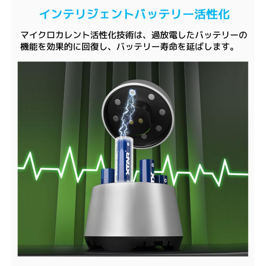 XTAR L8 Box リチウムイオン電池 充電器 8本 エクスター 1.5V 3.6V 3.7V リチウムイオン 1.2V ニッケル水素 単三 単四 18650 21700 マルチサイズ 混合充電 電池 | XTAR | 11