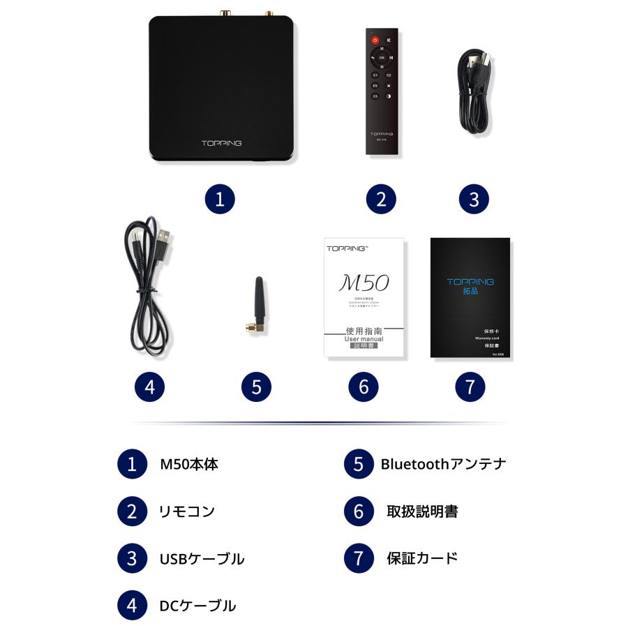 1年保証付き TOPPING M50 デジタルミュージックプレーヤー Bluetooth TFカード USB フラッシュメモリ 対応 プレーヤー PC パソコン不要 トッピング mp3 |  | 21