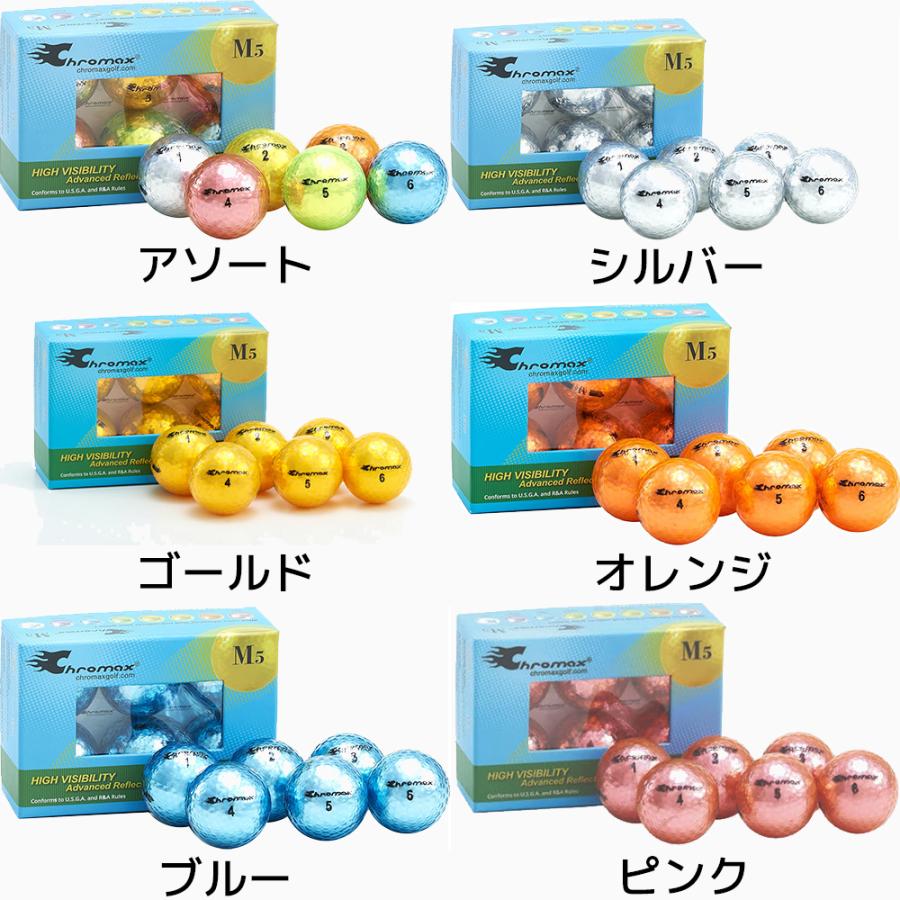 Chromax Metallic M5 カラーゴルフボール 6個入り クロマックス メタリック ゴルフ ボール M5 Pack 誕生日 父の日 プレゼント グッズ |  | 08