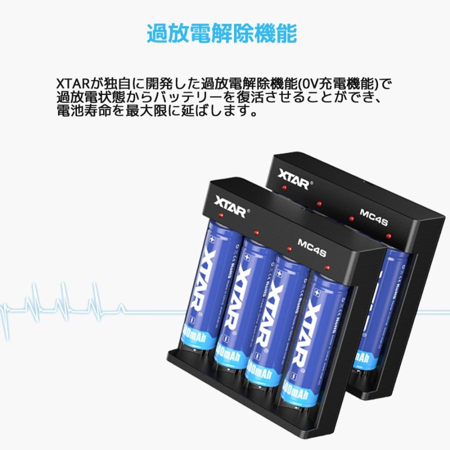 XTAR エクスター MC4S リチウムイオン 充電器 4スロット 14500 18650 対応 過放電解除 電池 バッテリーチャージャー 正規 本物 | XTAR | 06