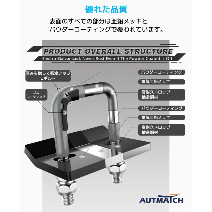 AUTMATCH ヒッチタイトナー 2.5インチ 6.35cm トレーラーヒッチ用 ガタつき防止 スタビライザー クランプ ヒッチキャリア ヘビーデューティースチール |  | 20