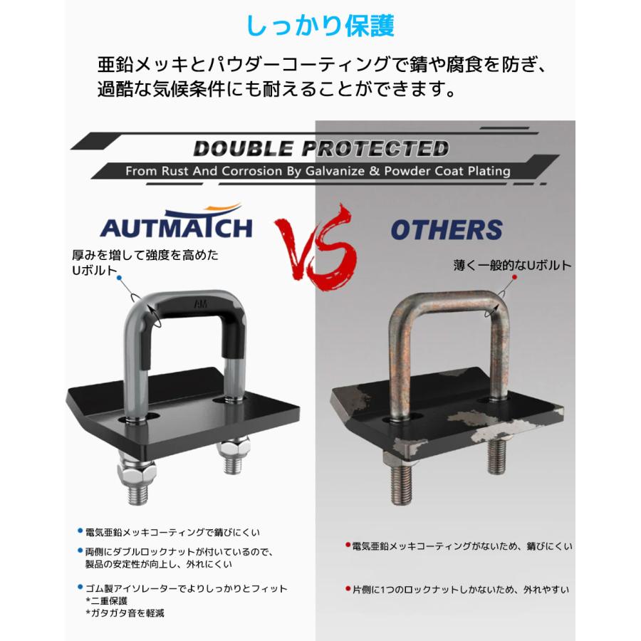 AUTMATCH ヒッチタイトナー 2.5インチ 6.35cm トレーラーヒッチ用 ガタつき防止 スタビライザー クランプ ヒッチキャリア ヘビーデューティースチール |  | 21