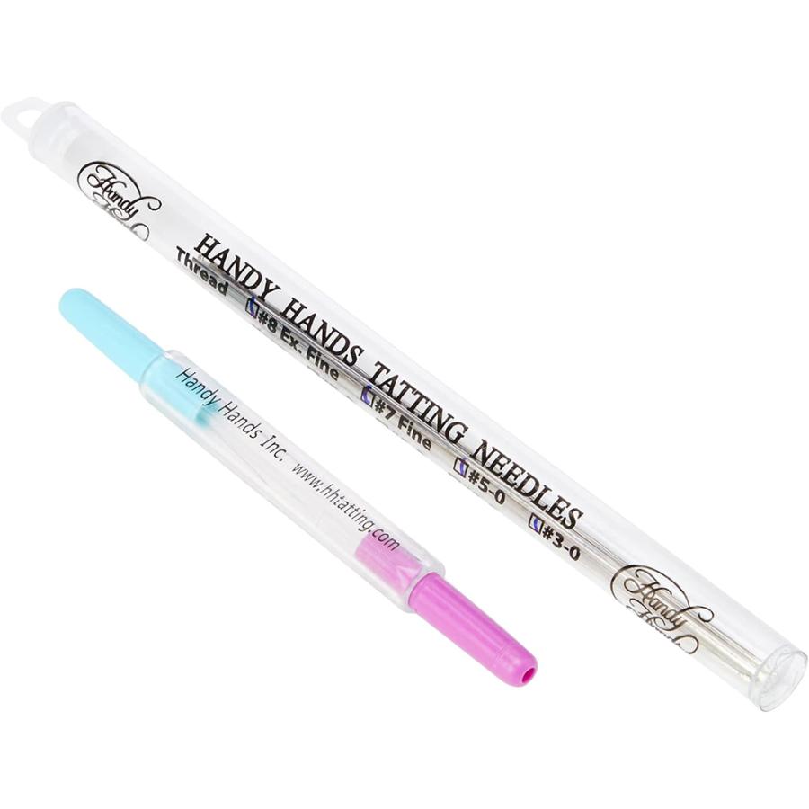 Handy Hands タティングニードルセット サイズ 7 5 3 + 8 セット N8 収納チューブ 糸通し付き ハンディ ハンズ レース 糸 タティング 針 Tatting Needle |  | 01