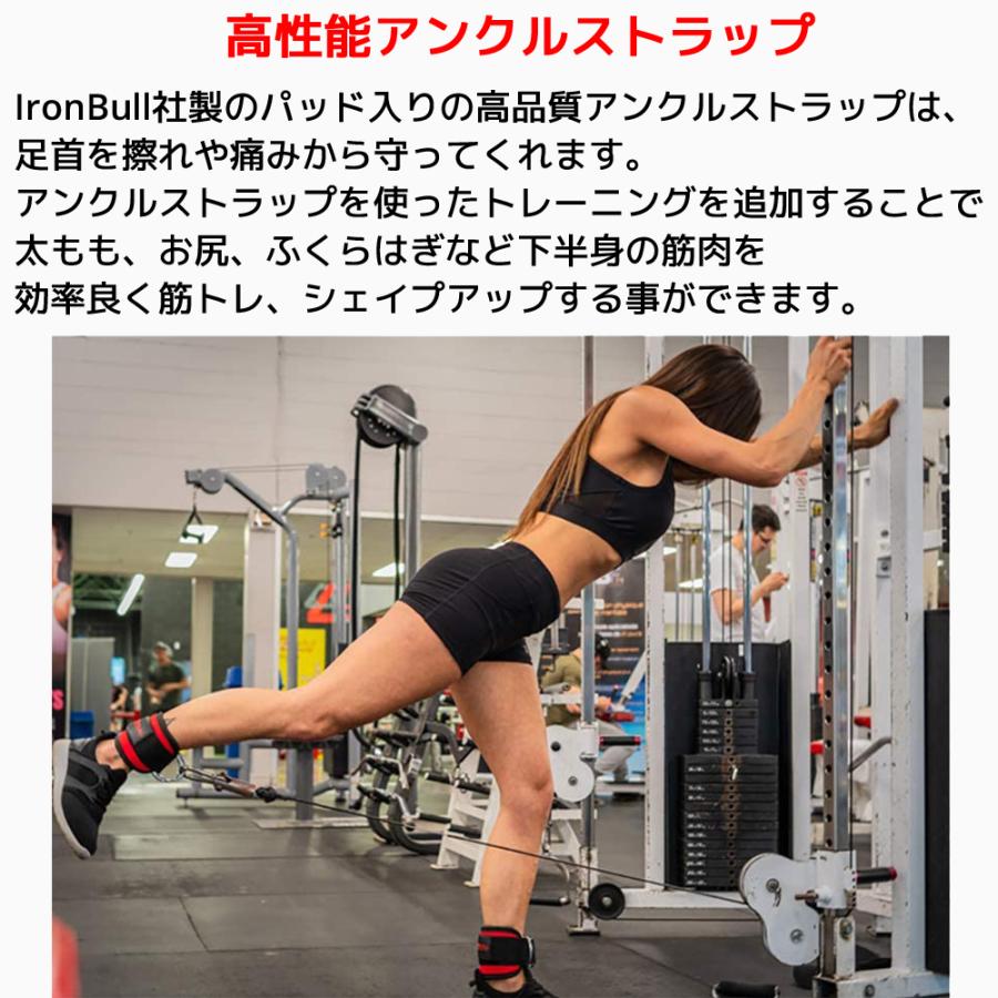 IRON BULL アンクルストラップ アンクルラップ アンクルバンド 足首 バンド ストラップ ケーブルマシン用  アイアンブル 筋トレ |  | 11