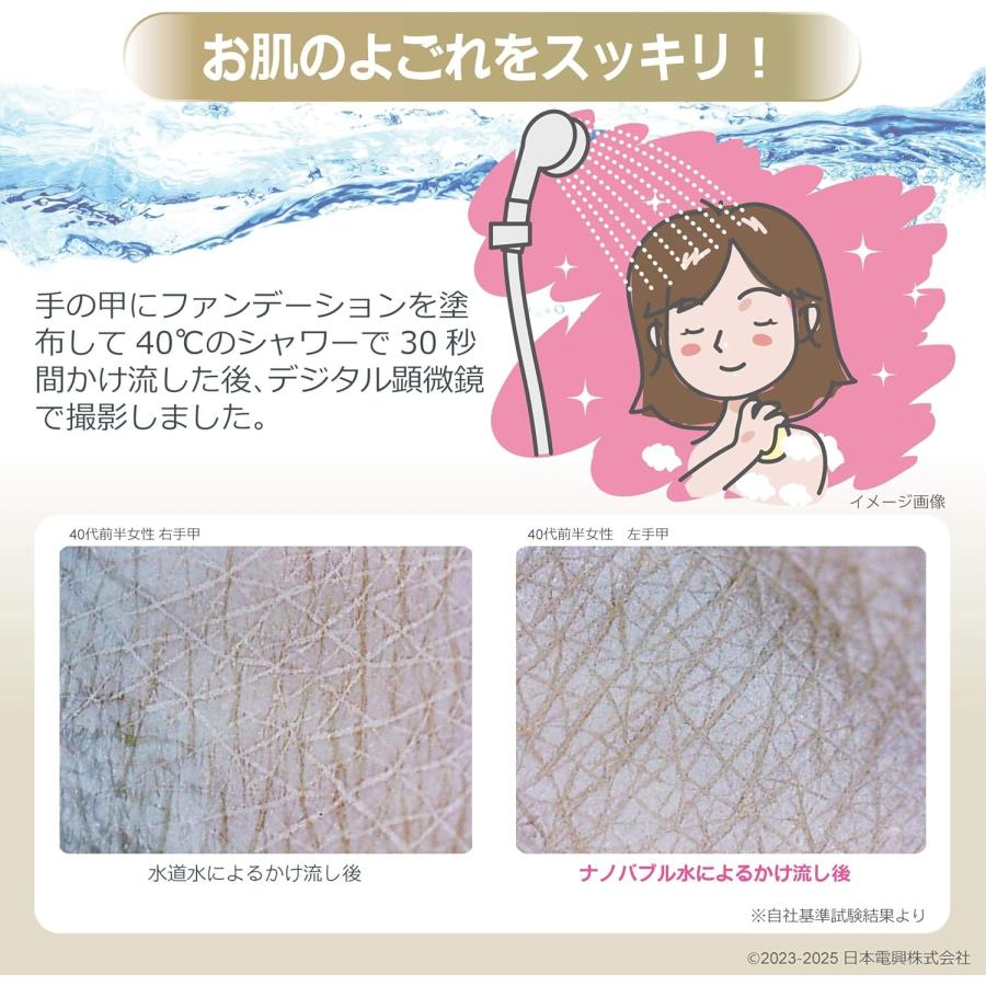 日本電興 シャワーヘッド用 ナノバブル発生キット ND-PRSH マイクロナノバブル シャワーヘッド 節水 洗浄力アップ 毛穴 汚れ 毛穴 洗浄 皮脂 よごれ 保温 保湿 | 日本電興 | 05