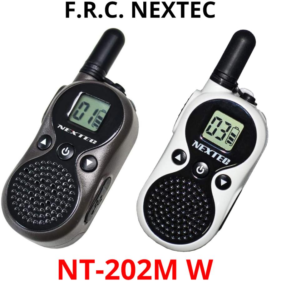 【2台セット/免許不要】 F.R.C. トランシーバー NT-202M-W ブラック ホワイト 特定小電力 インカム 無線機 超小型 軽量 USB充電 業務用 店舗 | 