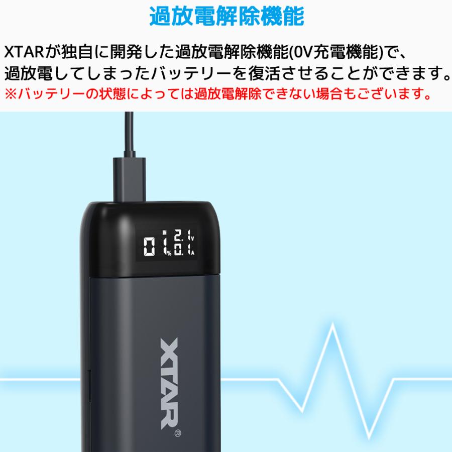 XTAR PB2SL 18650 18700 20700 21700 リチウムイオン 電池 充電器 モバイルバッテリー パワーバンク QC3.0 PD3.0 急速 高速充電 エクスター｜oremeca｜20