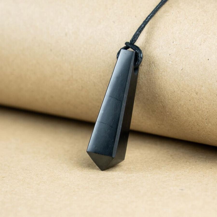 シュンガイト ペンダント ペンデュラム PE03 ネックレス ダウジング 振り子占い ロシア カレリア共和国産 シュンガ石 水 ブレスレット さざれ石 電磁波 |  | 02