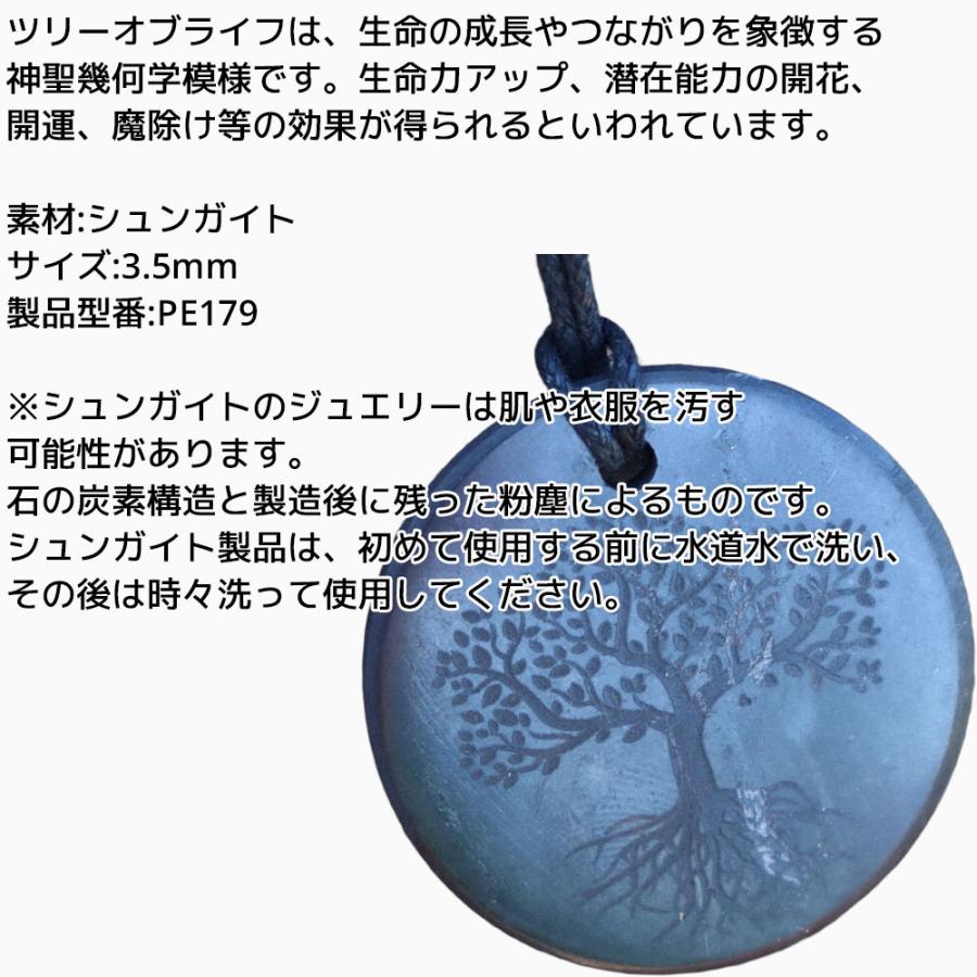 シュンガイト  ペンダント ツリーオブライフ PE179 ネックレス ロシア カレリア共和国産 シュンガ石 水 ブレスレット さざれ石 電磁波 パワーストーン シルバー |  | 01