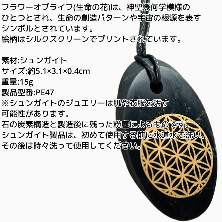 シュンガイト ペンダント フラワーオブライフ(オーバル) PE47 ネックレス ロシア カレリア共和国産 シュンガ石 水 ブレスレット さざれ石 電磁波 パワーストーン |  | 01