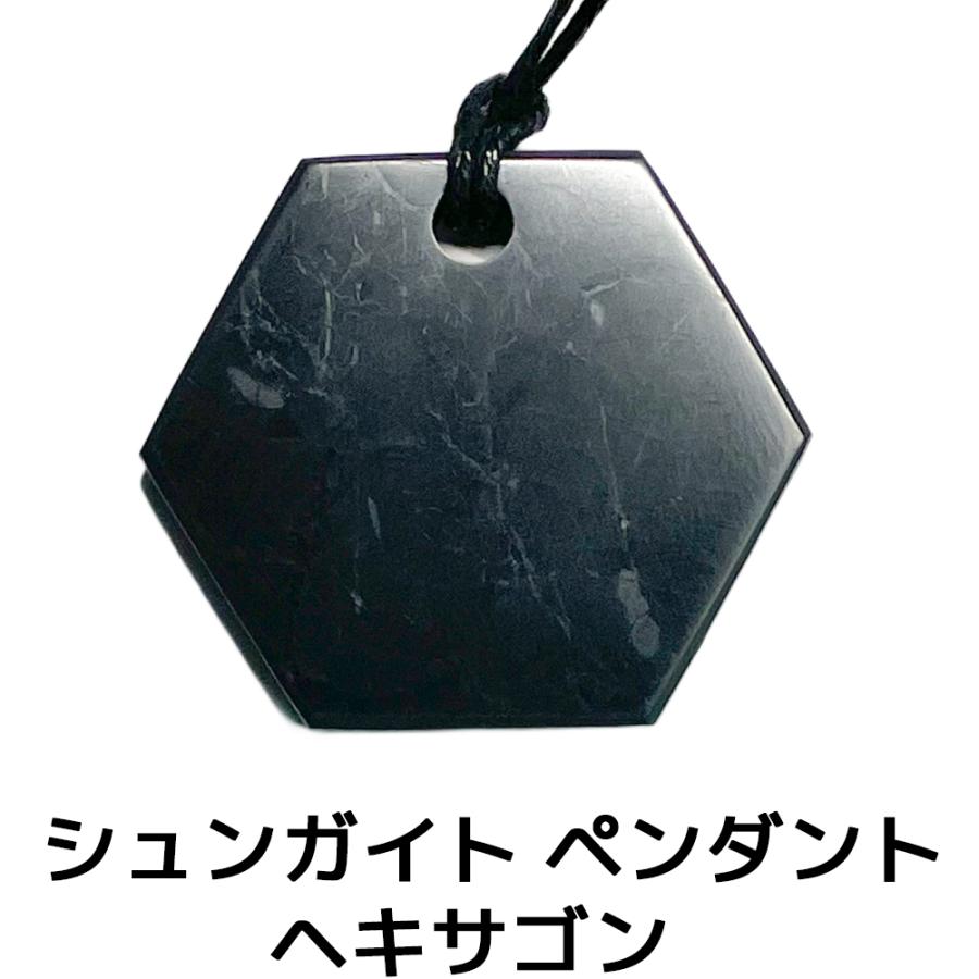シュンガイト ペンダント ヘキサゴン PE53 ネックレス ロシア カレリア共和国産 シュンガ石 水 ブレスレット さざれ石 | 