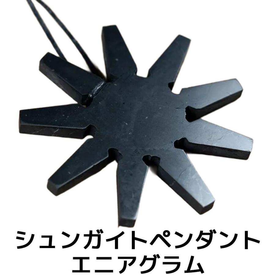 シュンガイト ペンダント エニアグラム PE54 ネックレス ロシア カレリア共和国産 シュンガ石 水 ブレスレット さざれ石 電磁波 パワーストーン シルバー | 