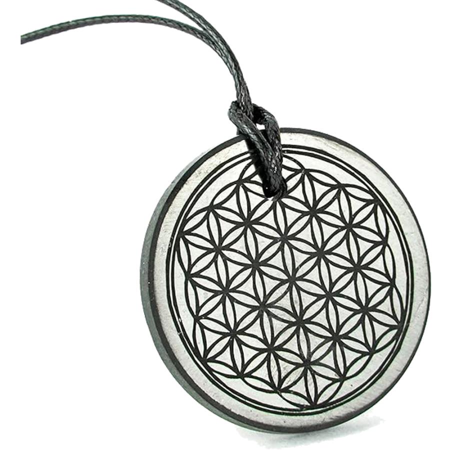 カレリアヘリテージ シュンガイト ネックレス 生命の花 ペンダント アクセサリー Karelian Heritage ロシア カレリア共和国産 シュンガ石 水 |  | 06