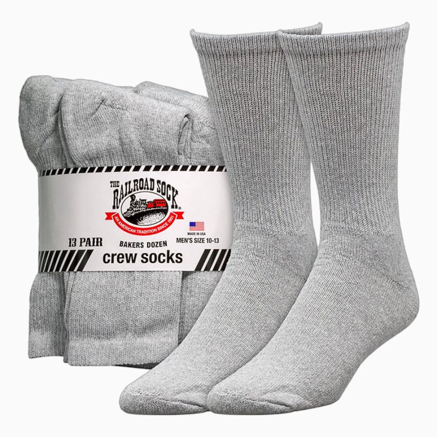 RAILROAD SOCK メンズ ベイカーズ・ダズン クルーソックス 24cm〜30cm 13足セット 靴下 ホワイト メンズ レディース クルー丈 くつ下 靴下 フリーサイズ |  | 05