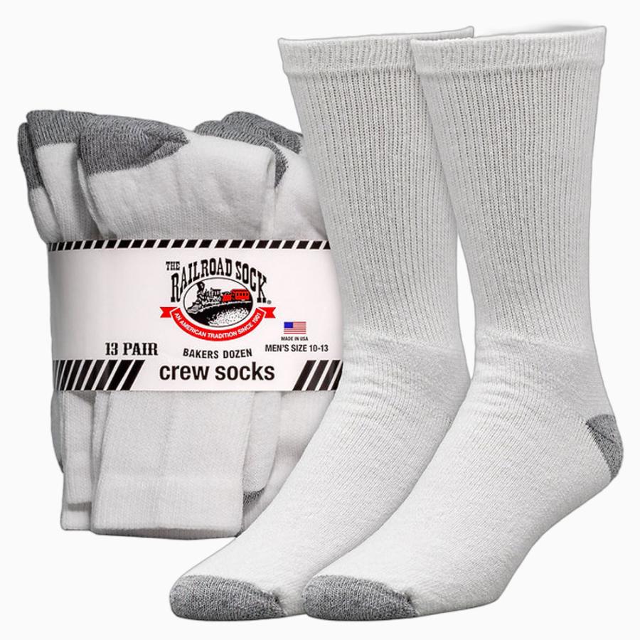 RAILROAD SOCK メンズ ベイカーズ・ダズン クルーソックス 24cm〜30cm 13足セット 靴下 ホワイト メンズ レディース クルー丈 くつ下 靴下 フリーサイズ |  | 08