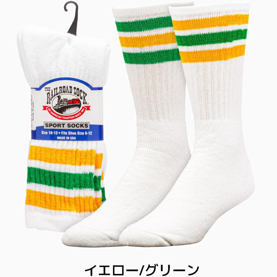 RAILROAD SOCK メンズ アメリカーナストライプ クルーソックス 24cm