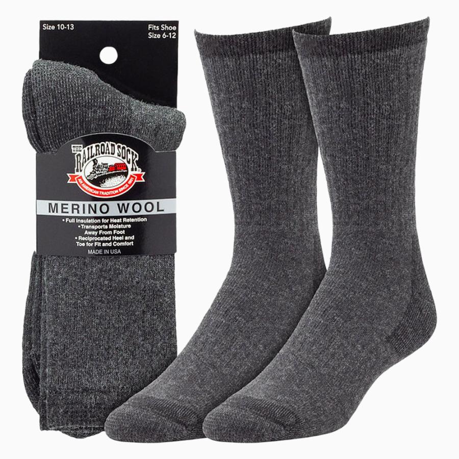 RAILROAD SOCK メリノウール クルーソックス 24cm〜30cm 靴下 メンズ レディース 男 女 くつ下 靴下 クルー ソックス フリーサイズ レイルロードソック 黒 |  | 06
