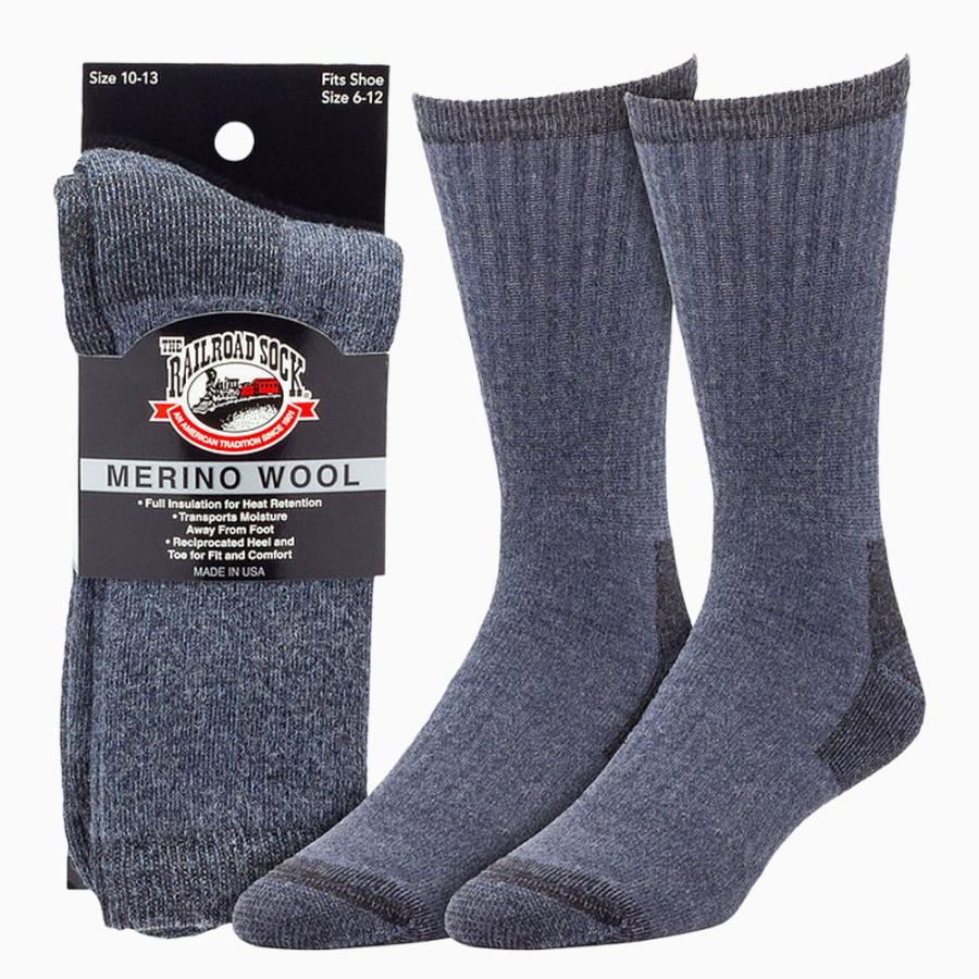 RAILROAD SOCK メリノウール クルーソックス 24cm〜30cm 靴下 メンズ レディース 男 女 くつ下 靴下 クルー ソックス フリーサイズ レイルロードソック 黒 |  | 08