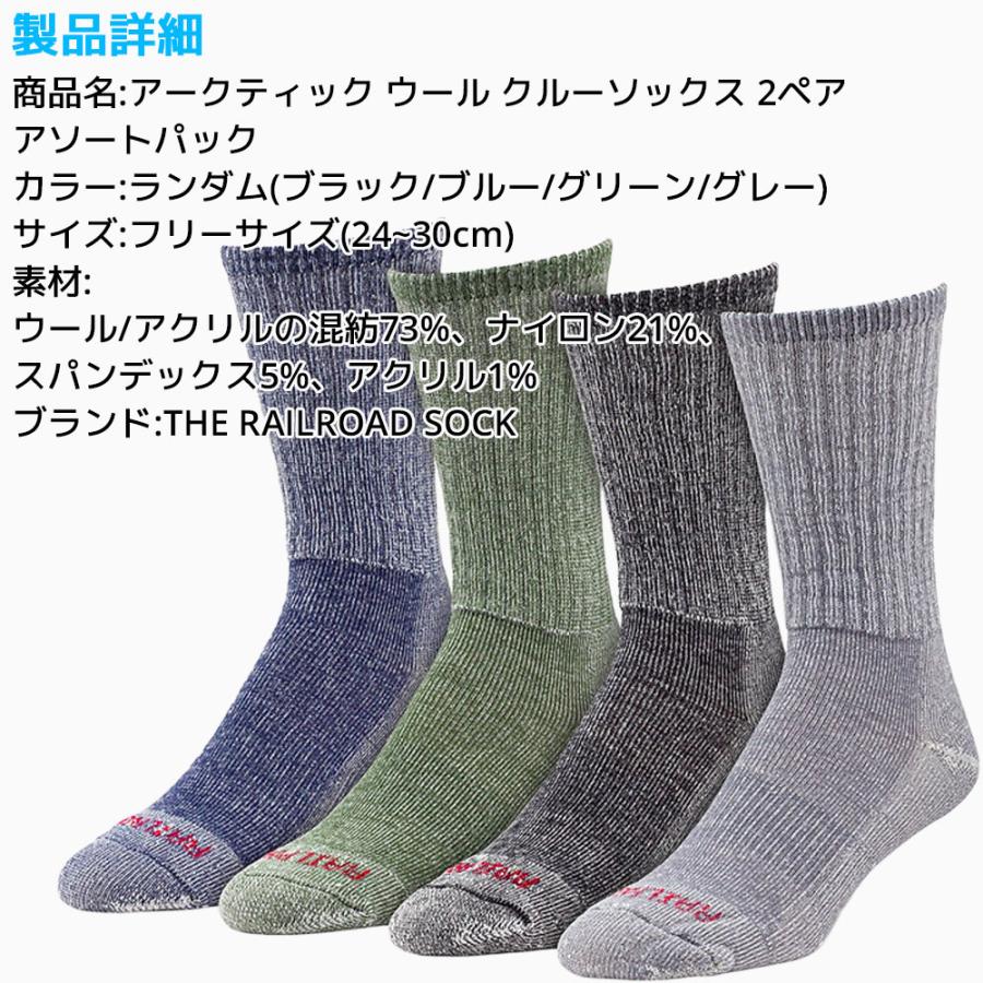 RAILROAD SOCK アークティック ウール クルーソックス 2足セット アソートパック 黒 青 緑 グレー  靴下 くつ下 メンズ レディース 男 女 クルー ソックス |  | 12