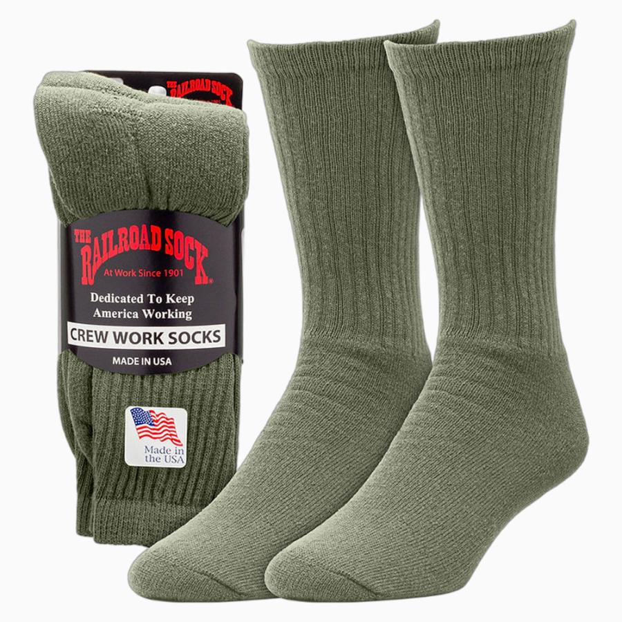 RAILROAD SOCK プレミアム ウェルトトップ クルーソックス 24cm〜30cm 3足セット 靴下 くつ下 くつした レイルロードソック アメリカ製 USA おしゃれ 厚手 |  | 19