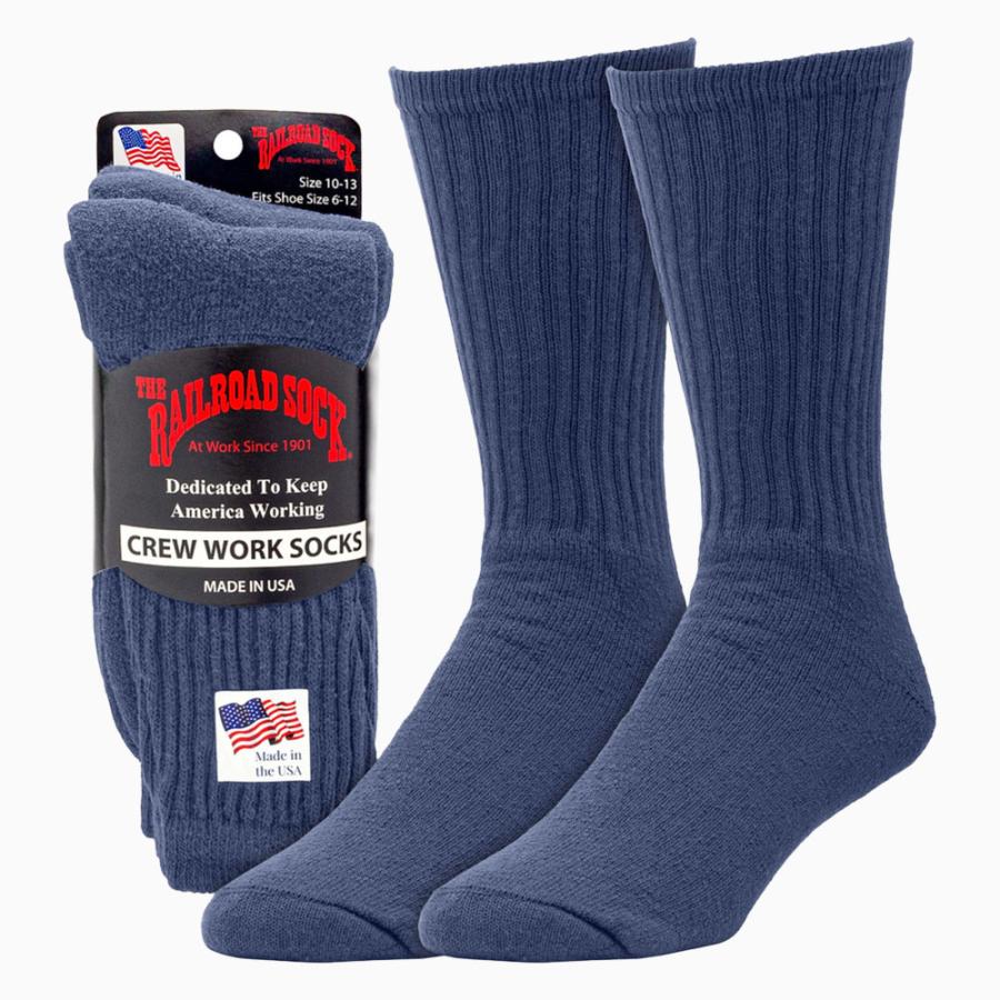 RAILROAD SOCK プレミアム ウェルトトップ クルーソックス 24cm〜30cm 3足セット 靴下 くつ下 くつした レイルロードソック アメリカ製 USA おしゃれ 厚手 |  | 15