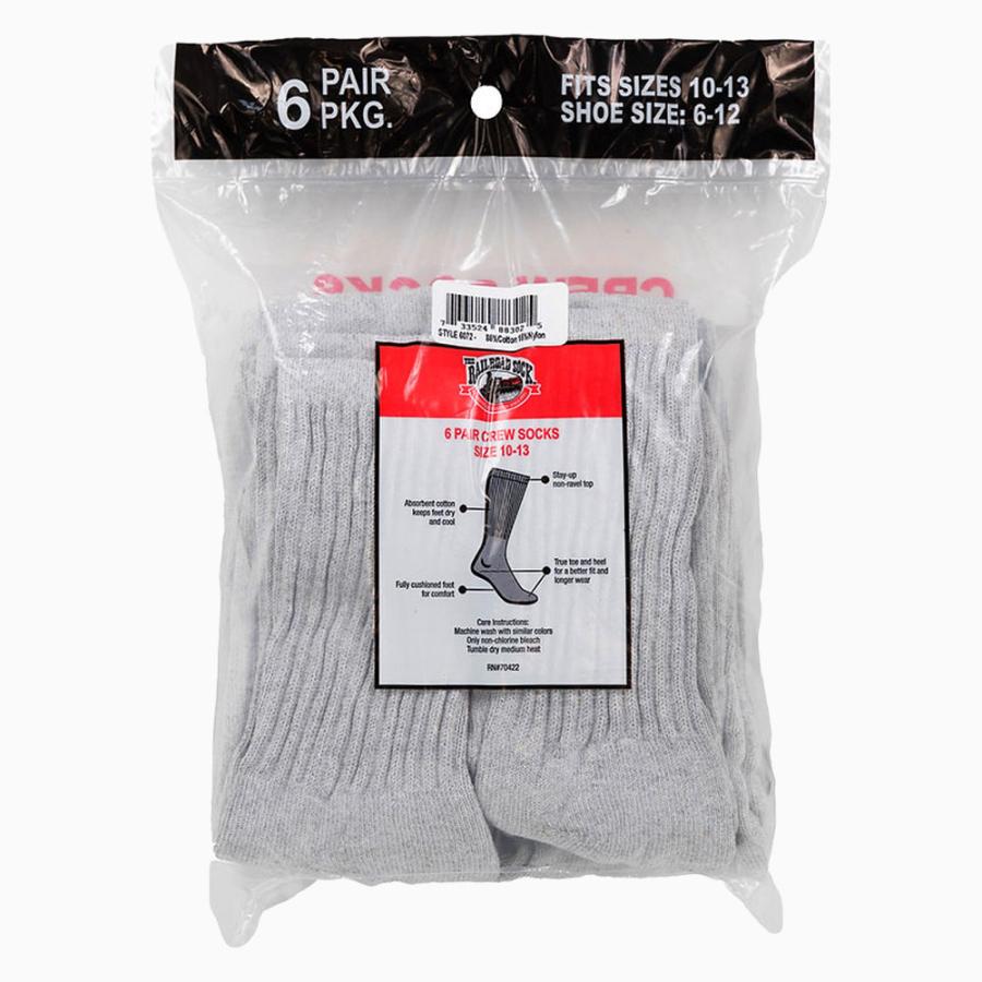 RAILROAD SOCK メンズ クルーソックス 24cm〜30cm 6足セット 靴下 グレー メンズ レディース 男 女 くつ下 クルー ソックス フリーサイズ レイルロードソック |  | 04