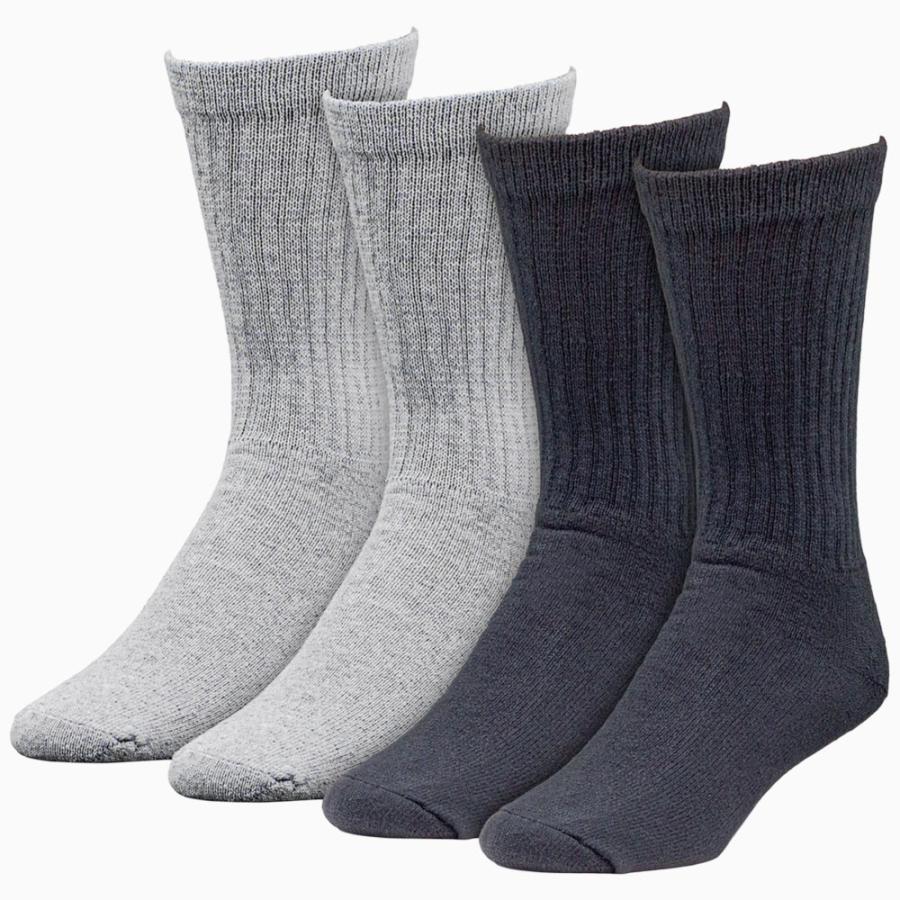 RAILROAD SOCK メンズ クルーソックス 24cm〜30cm 6足セット グレー ブラック 靴下くつ下 くつした レイルロードソック アメリカ製 おしゃれ 厚手 綿 コットン |  | 01