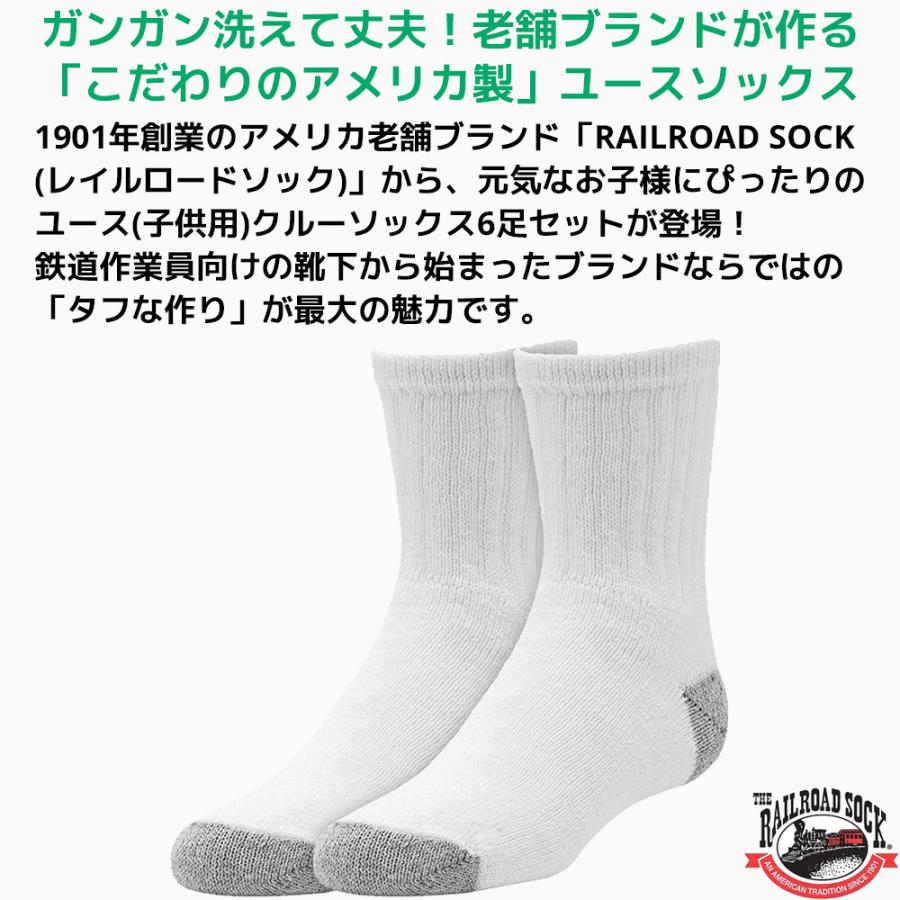レイルロードソック ユース クルーソックス 6足セット 19cm〜23.5cm