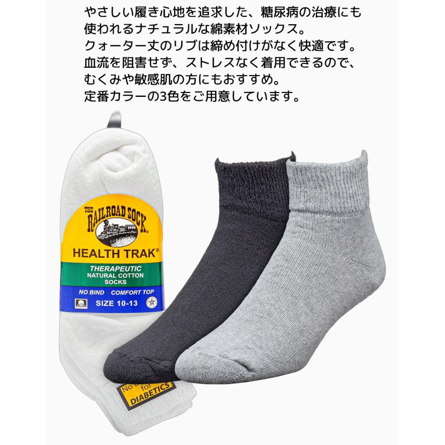 RAILROAD SOCK メンズ レディース クォーターソックス 25cm〜30cm 2足セット 靴下くつした クォーター くるぶし 丈 白 黒 紺 レイルロードソック アメリカ製 |  | 04