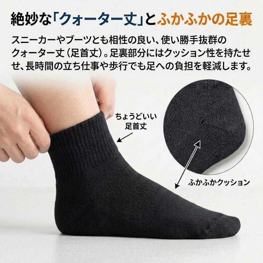 【正規品】 RAILROAD SOCK レイルロードソック 靴下 メンズ 3足セット ゆったり 締め付けない くつ下 25〜30cm クォーター ソックス 白 黒 グレー アメリカ製 |  | 07