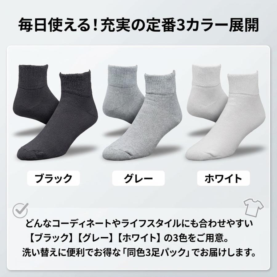 【正規品】 RAILROAD SOCK レイルロードソック 靴下 メンズ 3足セット ゆったり 締め付けない くつ下 25〜30cm クォーター ソックス 白 黒 グレー アメリカ製 |  | 08