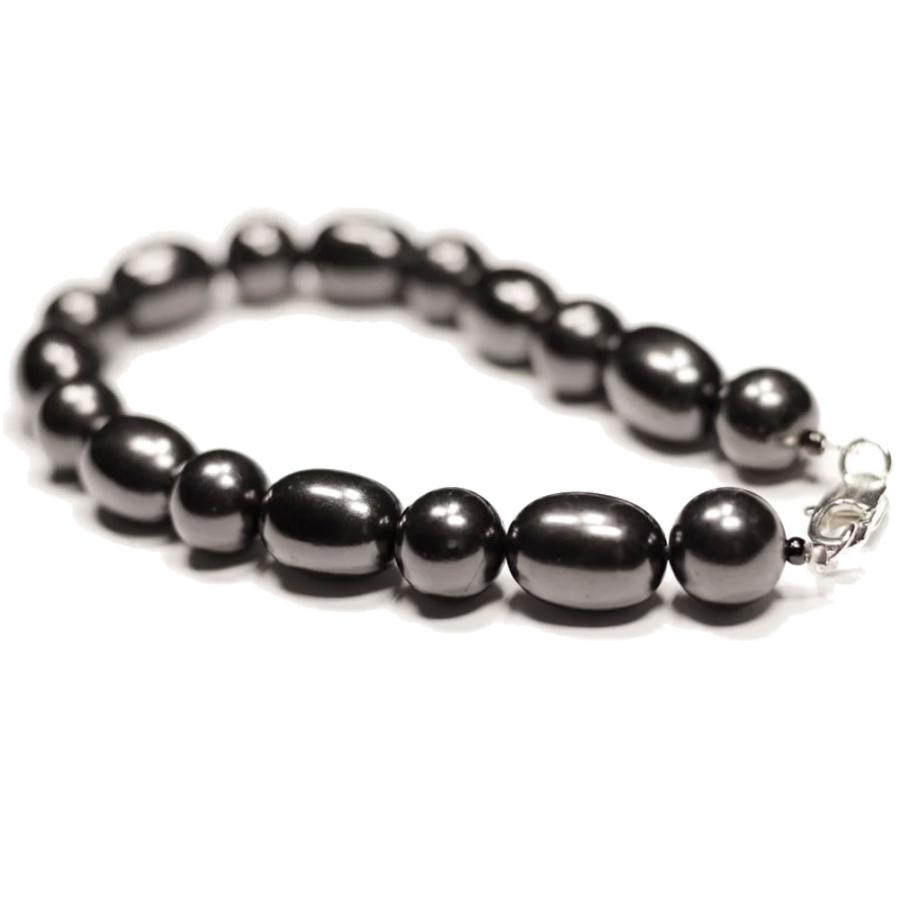 シュンガイト ブレスレット ロック付き S M L XL サイズ SB22 ロシア カレリア共和国産 シュンガ石 水 ブレスレット ネックレス さざれ石 電磁波 パワーストーン |  | 08