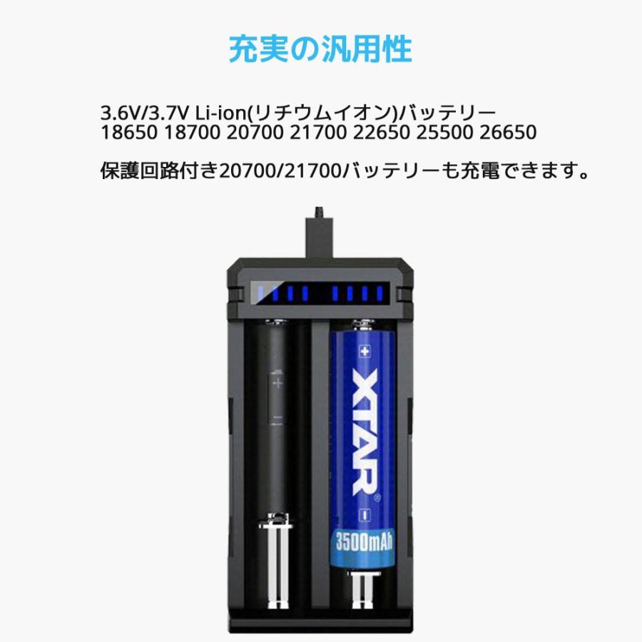 XTAR エクスター SC2 14500 18650 対応 リチウムイオン 充電器 2スロット バッテリーチャージャー 高速 急速 USB充電器 充電 | XTAR | 02