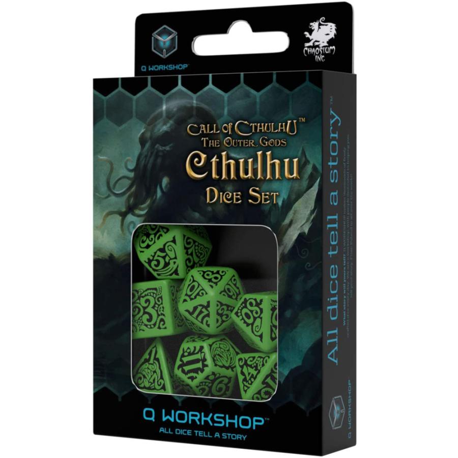 Q-WORKSHOP コールオブクトゥルフ オフィシャル ダイス グリーン&ブラック 7個セット クトゥルフ神話 TRPG クトゥルフの呼び声 公式 ライセンス サイコロ |  | 02