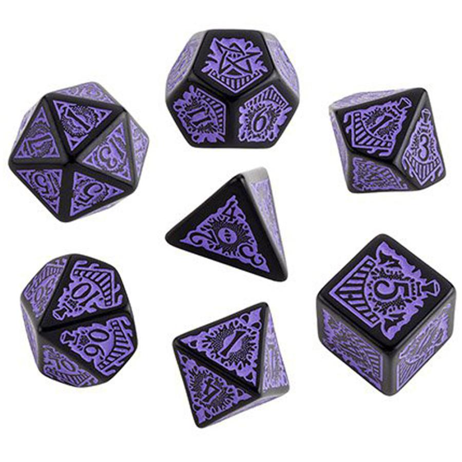 Q-WORKSHOP コールオブクトゥルフ オフィシャル ダイス オリエント エクスプレス ブラック & パープル 7個セット クトゥルフ神話 TRPG ケイオシアム社 | 