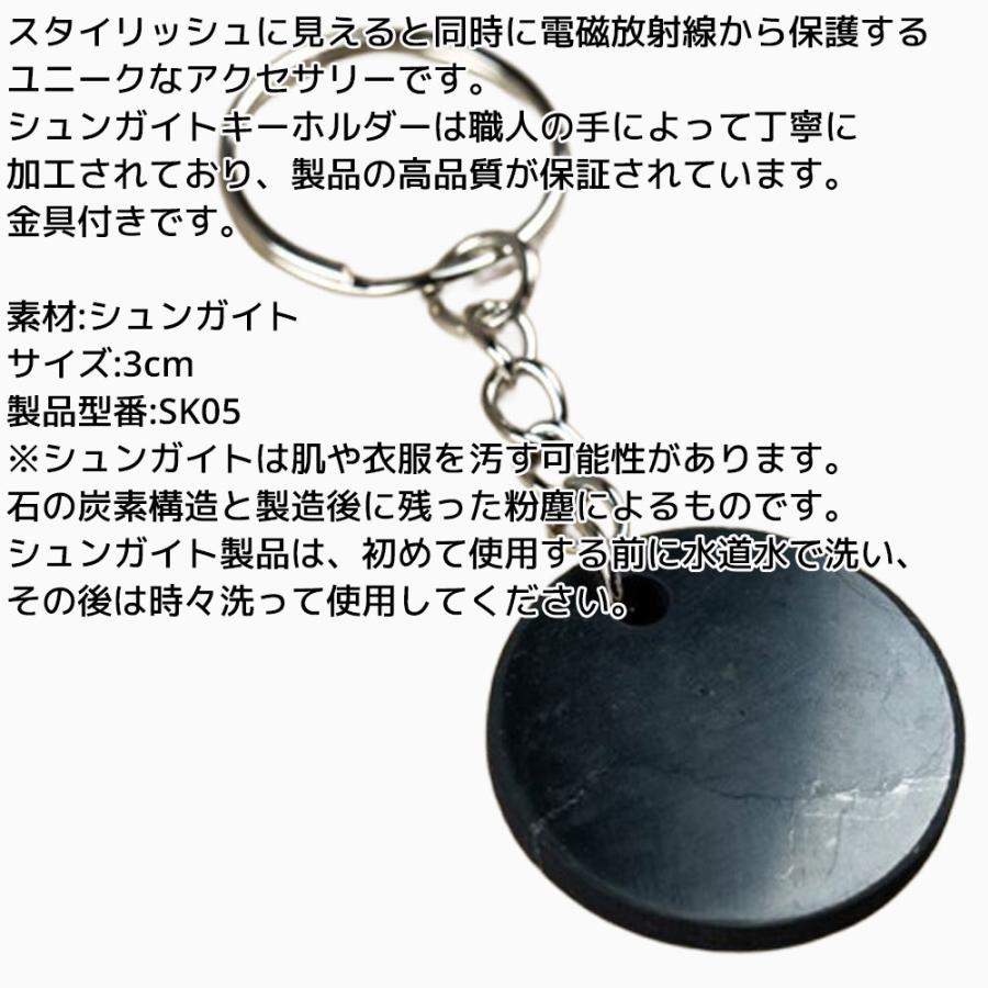 シュンガイト キーホルダー サークル 3cm SK05 ネックレス ロシア