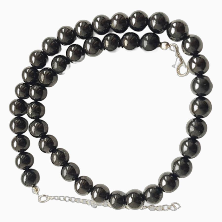 シュンガイト ネックレス 45cm シードビーズ チェーン留め金 付き ロシア カレリア共和国産 ペンダント 電磁波 防止 本物 原石 さざれ石 アクセサリー |  | 02