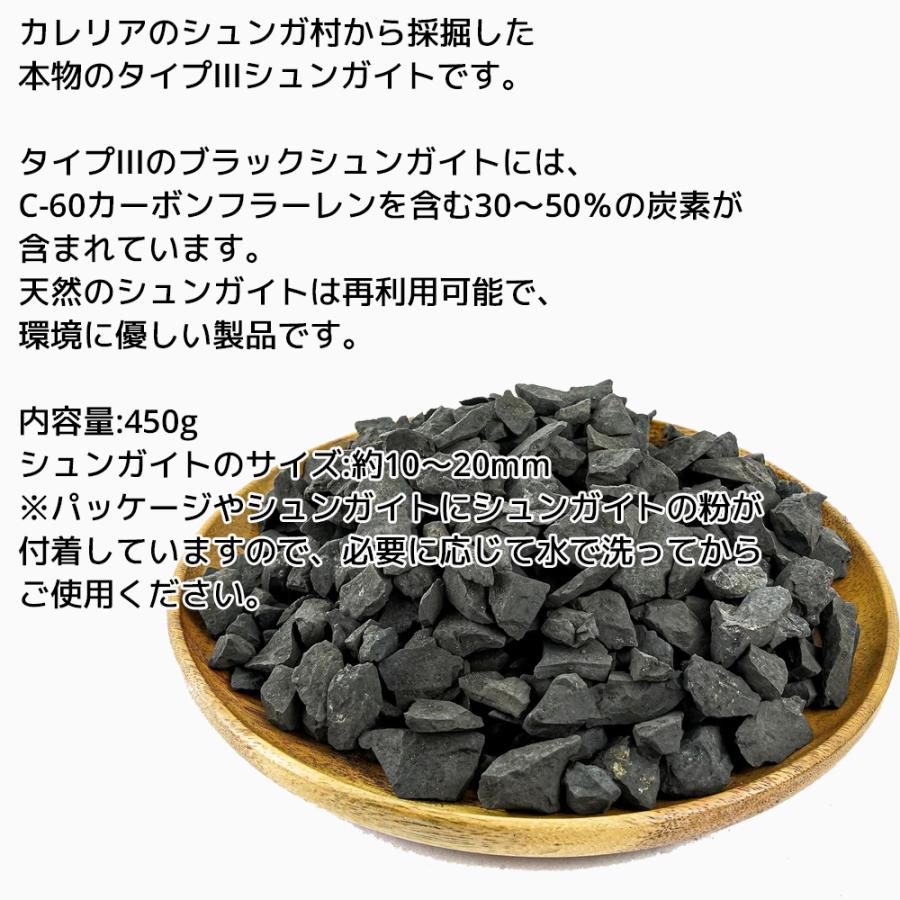 カレリアヘリテージ シュンガイト SW05 450g 10〜20mm タイプIIIシュンガイト 本物 原石 Karelian Heritage ロシア カレリア共和国産 シュンガ石 ウォーター |  | 01