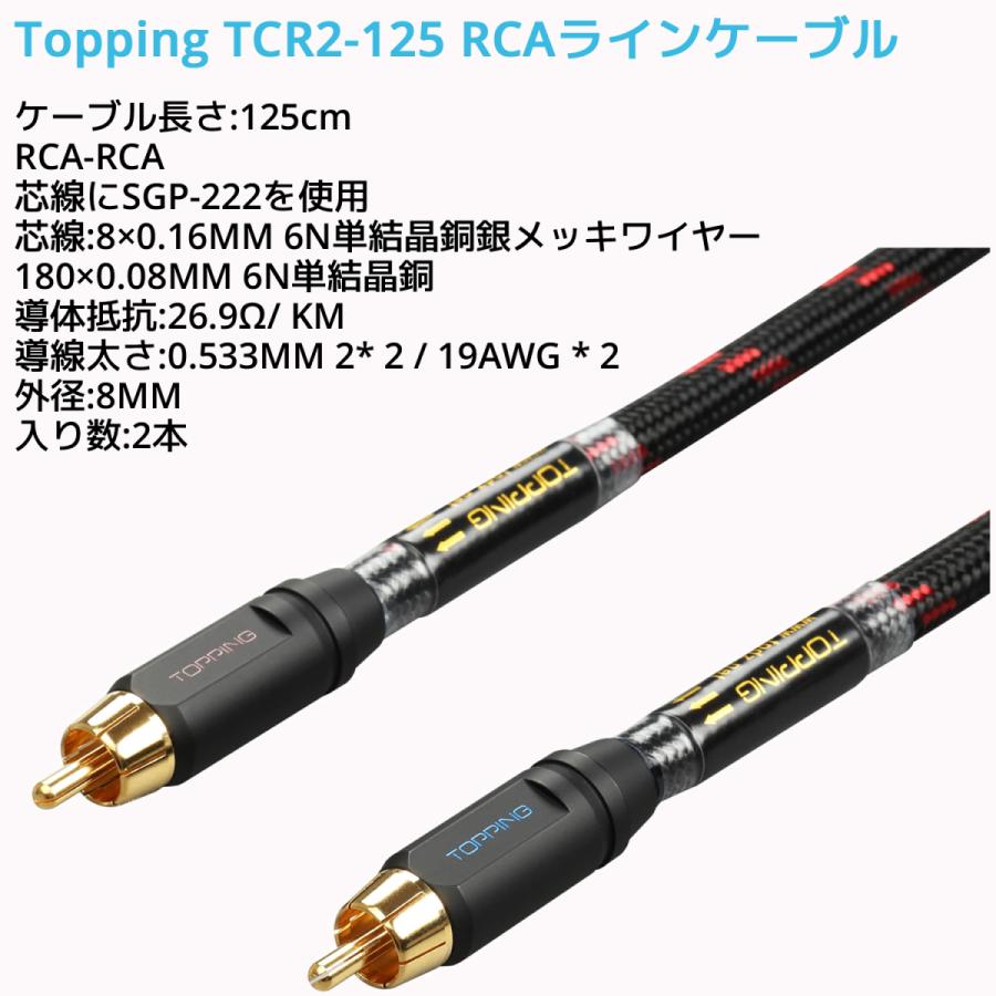 Topping RCA ケーブル 125cm 2本セット トッピング TCR2 TCR2-125 端子